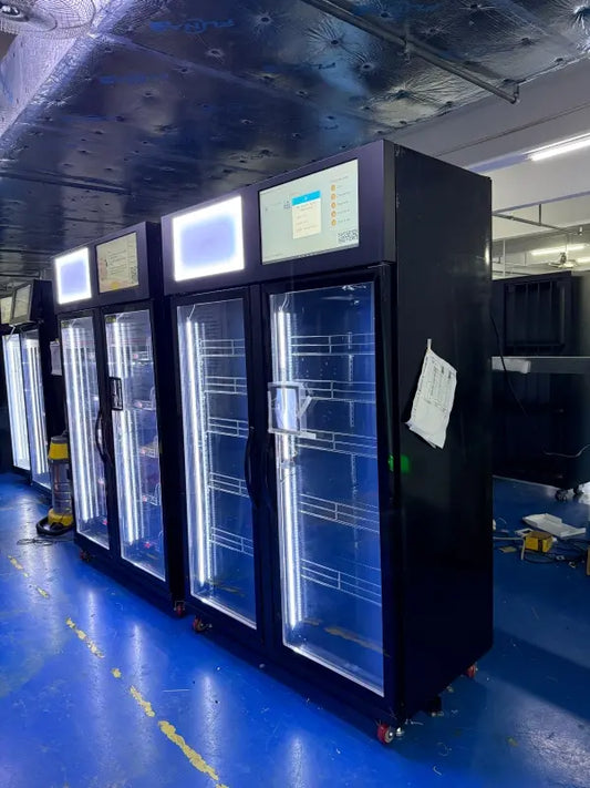 WEIMI dual-zone combo AI vending machine pre-shipment to Croatia